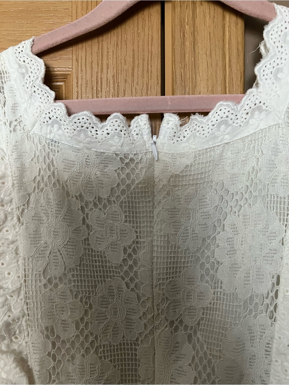 Simple White Lace Ruffled Kids Dress - Picture 4 of 10